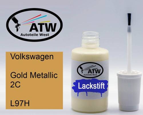 Volkswagen, Gold Metallic 2C, L97H: 20ml Lackstift, von ATW Autoteile West.